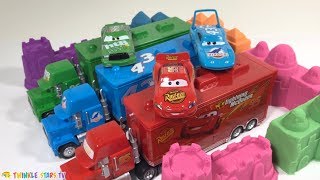 Cars Toys Learning Videos For Kids - Kinetic Sand Cars Truck Learn Colors with Disney Pixar Cars 3