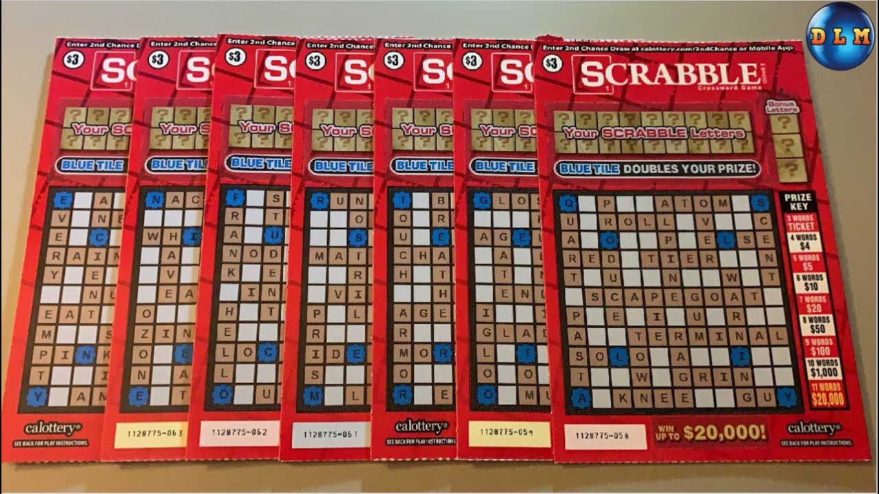 20K PRIZE SCRABBLE LOTTERY TICKETS CALIFORNIA SCRATCHERS YouTube