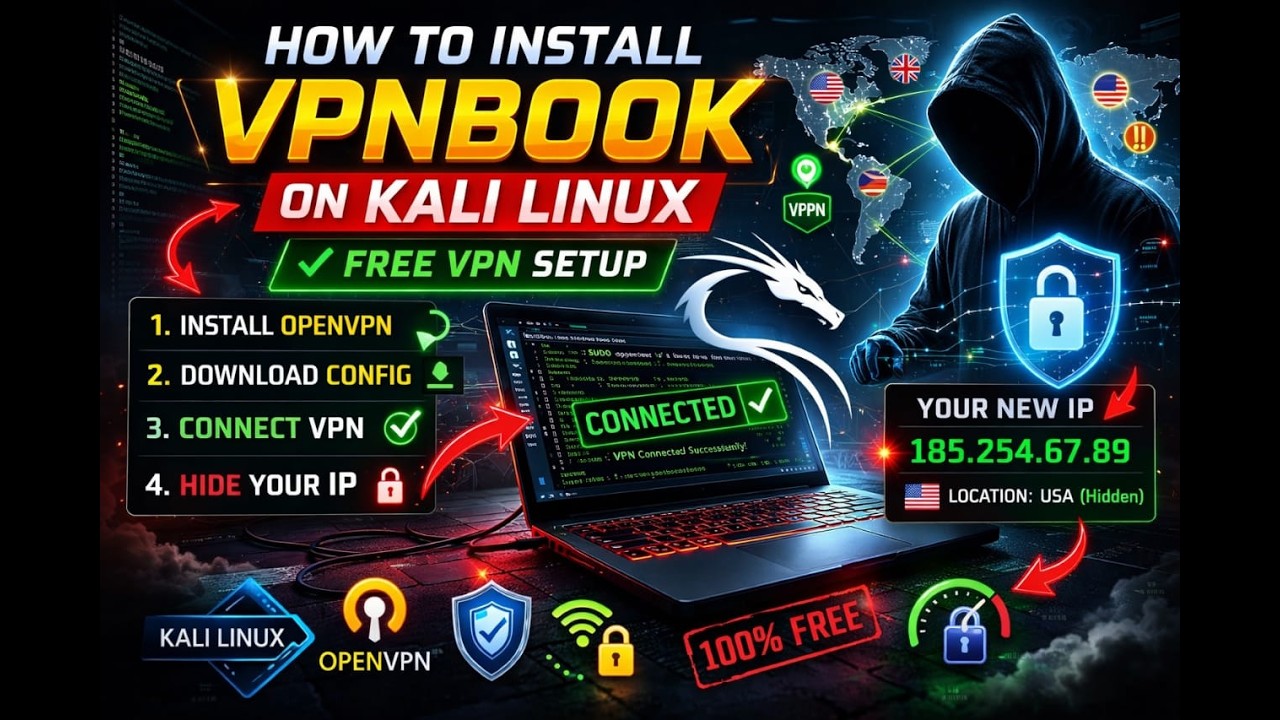 How To Install VPNBOOK on Kali Linux (FREE VPN 2026 Tutorial) - YouTube