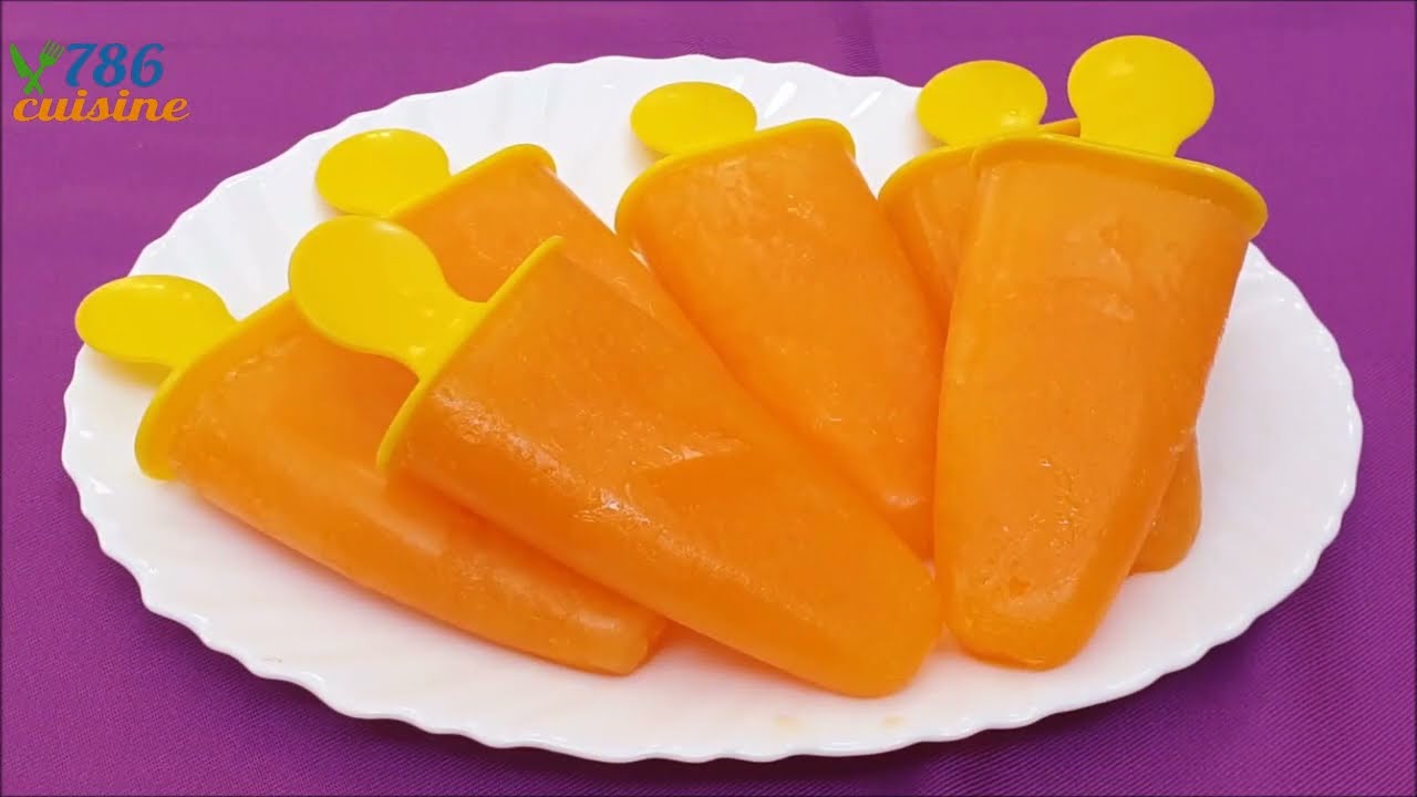 yummy orange popsicles recipe | homemade orange popsicles | kulfi