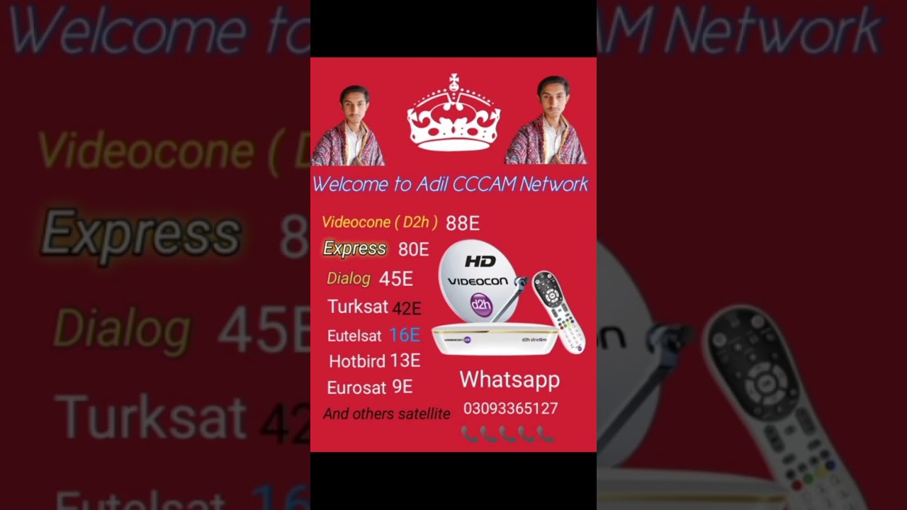 Videocone hotbird Eutelsat Express D2h 88e 16e 13e 80e Cccam cline available