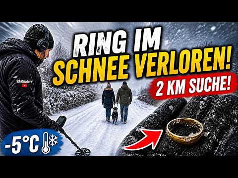 Ehering im Schnee verloren – 2 KM Suche bei -5 Grad! | Schatzsuche Metalldetektor