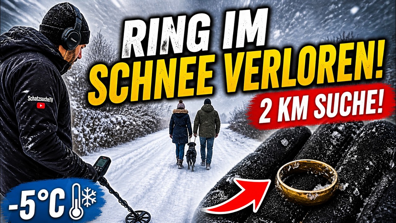 Ehering im Schnee verloren – 2 KM Suche bei -5 Grad! | Schatzsuche Metalldetektor