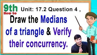 Draw the Medians of a triangle & Verify their concurrency in Urdu/Hindi