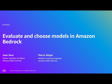 AWS Summit Zurich 2024 - Evaluate and choose models in Amazon Bedrock (AIM204) Episode cover