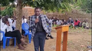 Rev Noel Kambiri the elder brother to Rev Alexander Kambiri, preaching at Chitipi