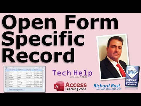 Microsoft Access Open Form to Specific Record - Open Customer Record from Customer List Form