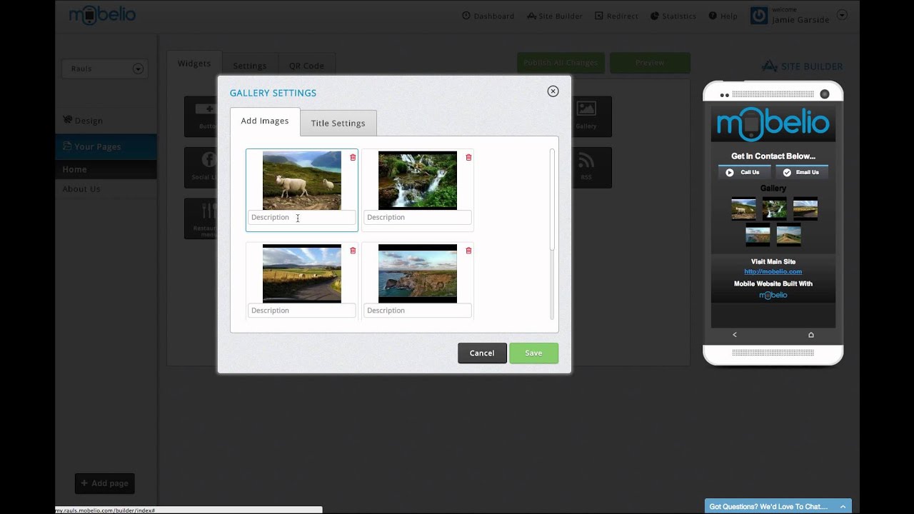 Mobelio - Creating A Gallery On Your Mobile Site