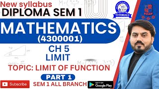 LIMIT FOR DIPLOMA SEM 1 || DIPLOMA SEM 1 MATHEMATICS CH 5 LIMIT | PART 1 || DIPLOMA MATHEMATICS SEM1