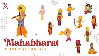 Creative Hatti - Mahabharat - Cartoon Character Series - Vector Characters - Indian Illustration