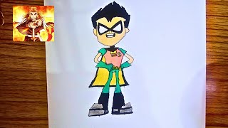 How to draw Robin from teen titans 👍🏽@SudipSarkarStudios #drawing screenshot 5