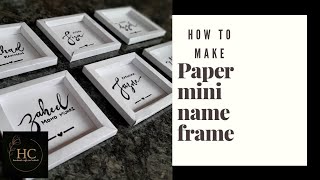 How to make paper mini name frame || easy frame at home || calligraphy name art ||