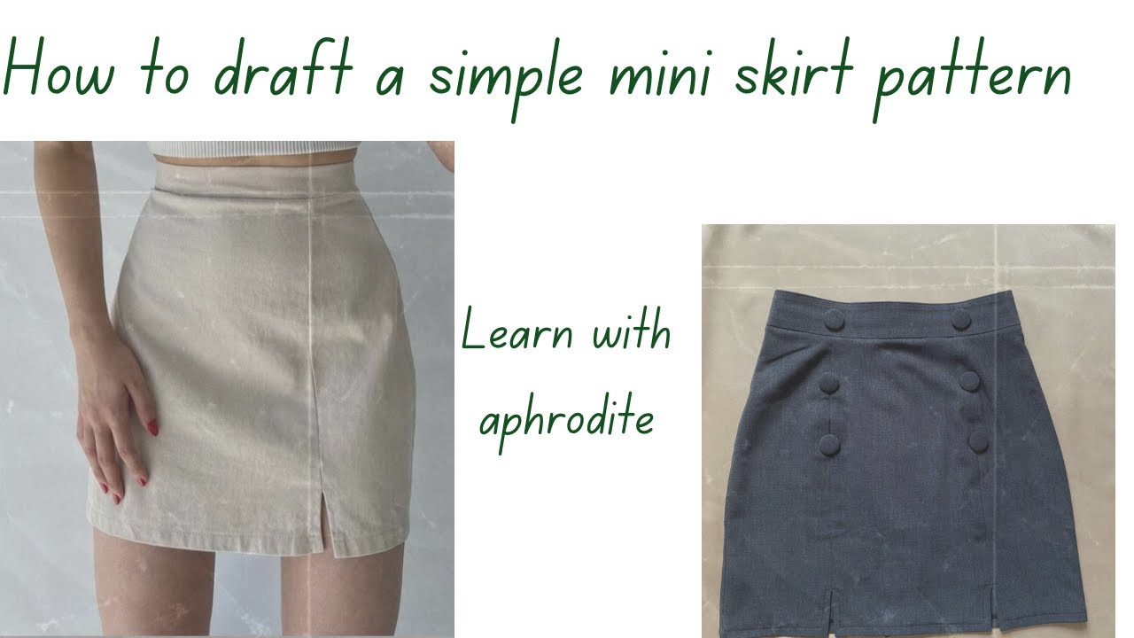 How to draft a simple mini skirt - YouTube