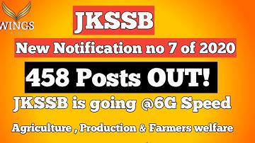 JKSSB 458 Posts OUT II New Notification (No.7) Pankil Kapoor