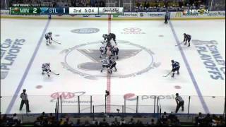 Nino Niederreiter snapshot goal 2-1 Minnesota Wild vs St. Louis Blues April 24 2015 NHL