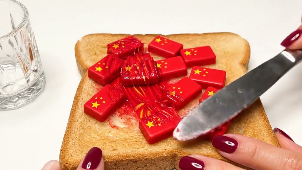 Spread China Flag on Toast ASMR | NoTalking | AsmrHunt 