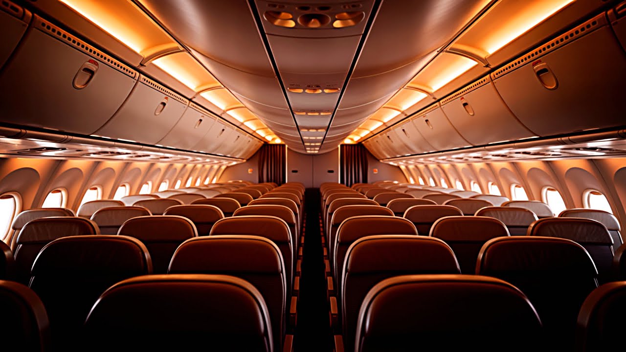 Fall Asleep Fast with Airplane Cabin Sound & Brown Noise ✈️ 10h Sleep