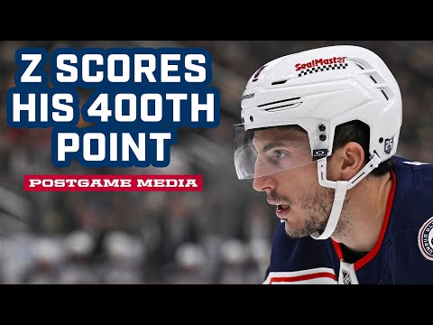 Zach Werenski Scores His 400th Point | Postgame Media