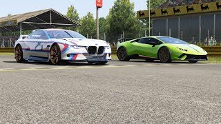 BMW 3.0 CSL Hommage R vs Lamborghini Huracan Performante at Monza Full Course