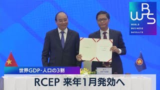 ＲＣＥＰ来年１月発効へ 世界ＧＤＰ･人口の３割（2021年11月3日）