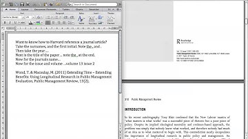 Referencing from a Journal Article (Harvard)