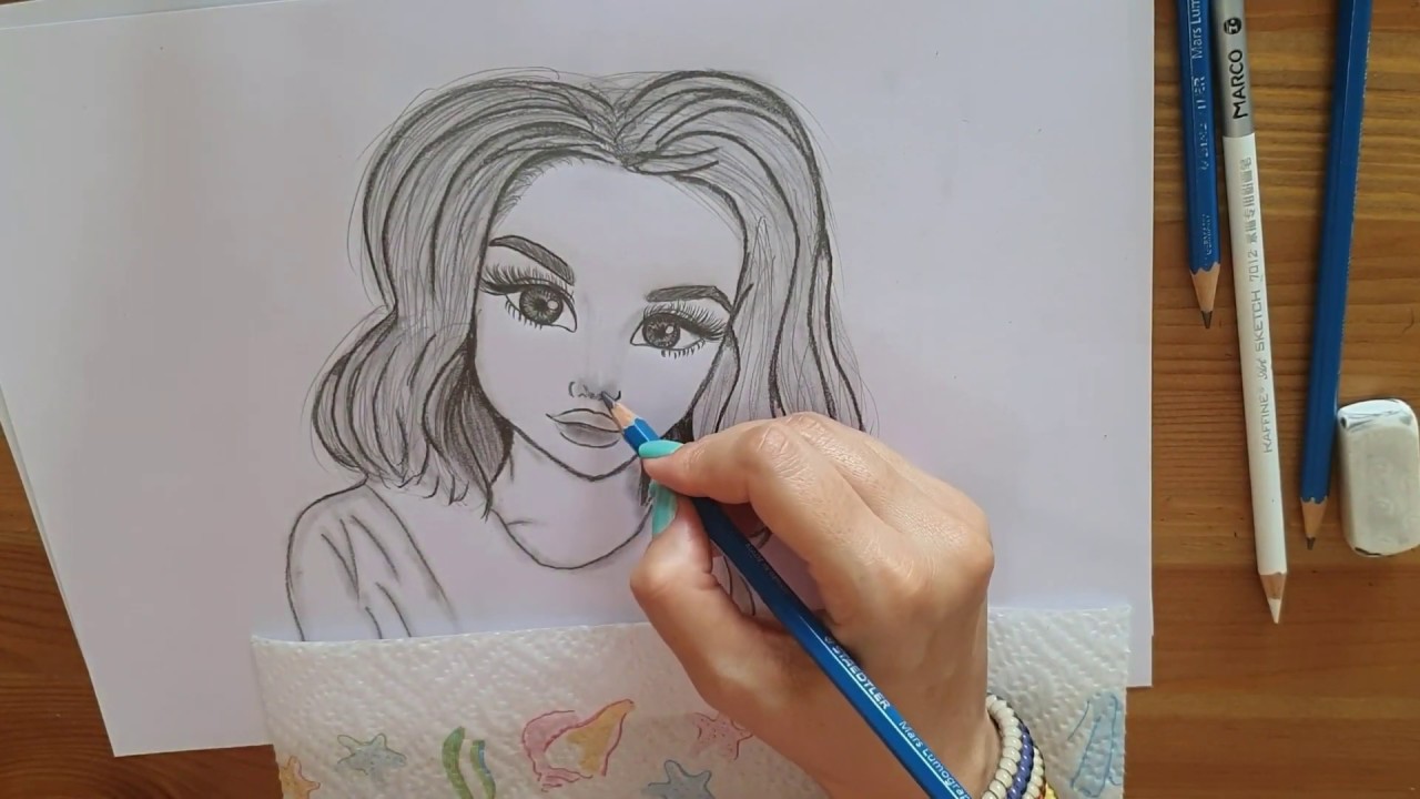 Dibujar una chica a lápiz YouTube