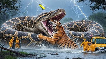 Heroic Rescue Team Fights Giant Python to Save Mother Tiger and Her Cub 🐅🐍  Emotional Wildlife Story