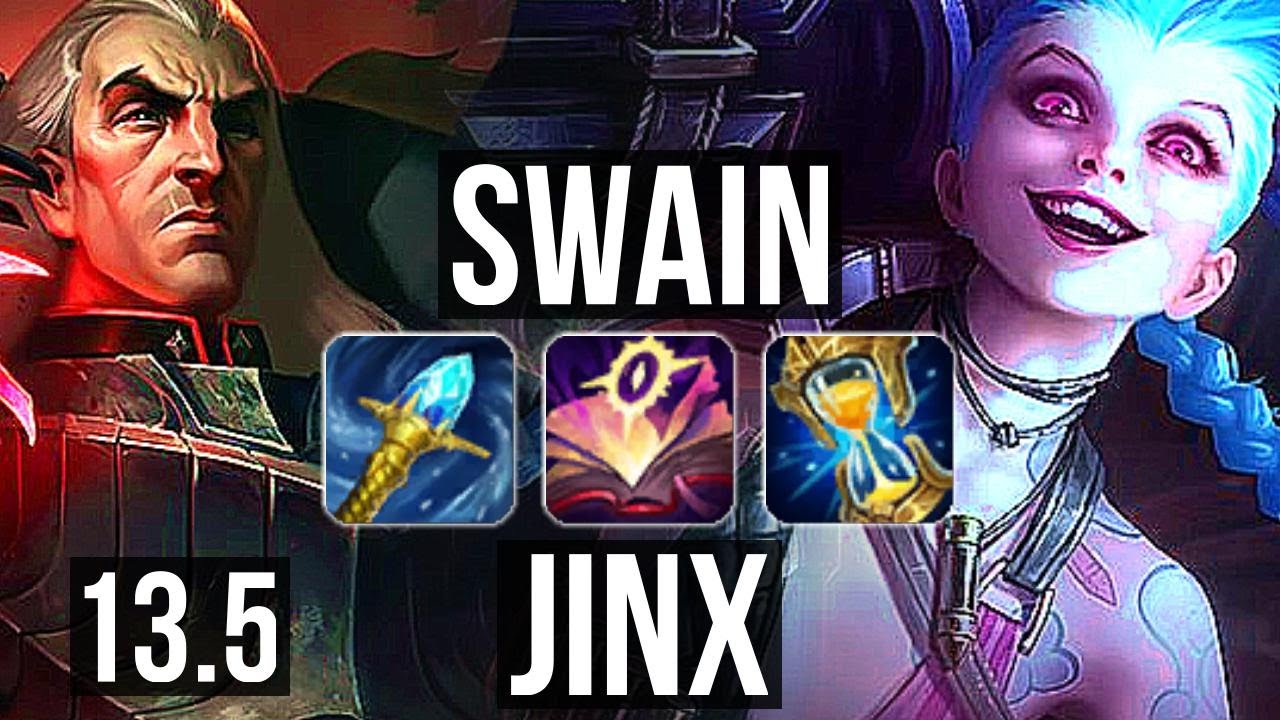 SWAIN & Shaco vs JINX & Thresh (ADC) | 9/0/10, Legendary, 500+ games | KR Diamond | 13.5