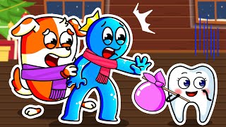 RAINBOW FRIENDS, Don't Leave Me! THE TEETH aren't IN THE MOUTH'S BLUE?! | Hoo Doo Rainbow Animation