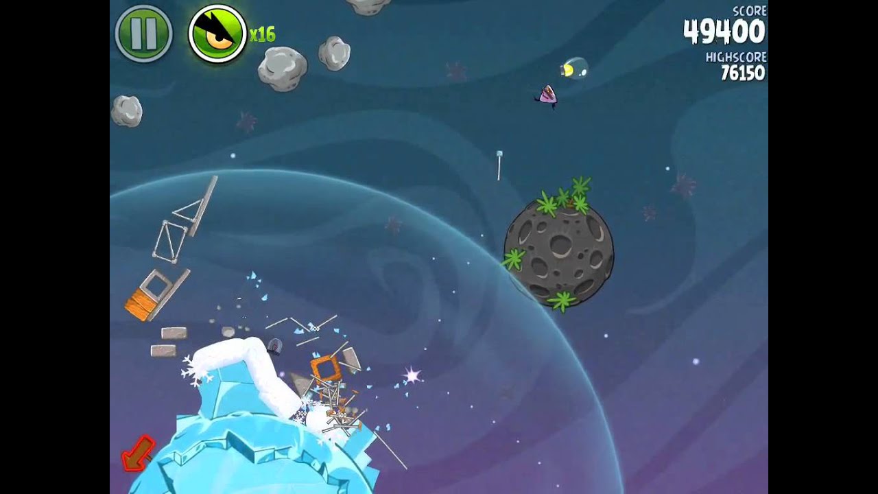 Angry Birds Space Level 2-12 Cold Cuts 3 Star Walkthrough