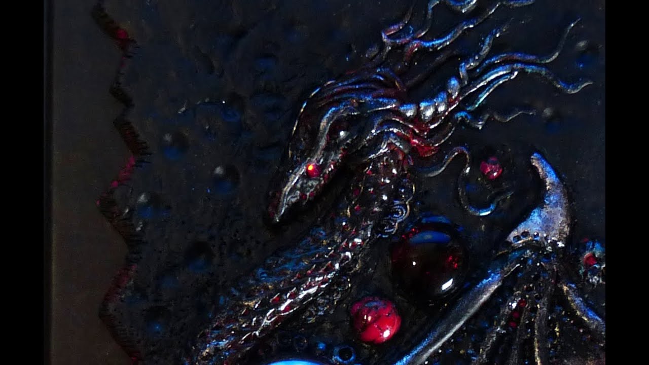 Polymer clay (08) Journal cover tutorial - Dragon