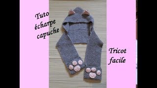 Tricot facile : une écharpe-capuche (à poches !) - SuperMadame