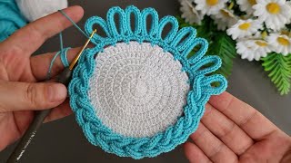 Amazing!..  Super easy very useful crochet beautiful motif crochet coaster  Tunisian crochet