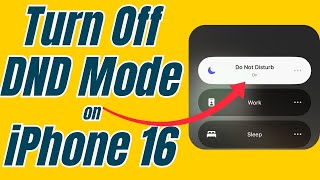 How to Turn off Do Not Disturb on iPhone 16, 16 Pro Max (Two Methods)