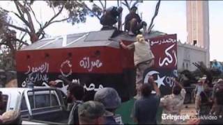 Libyan rebels unveil armoured anti-sniper 'bulldozer'