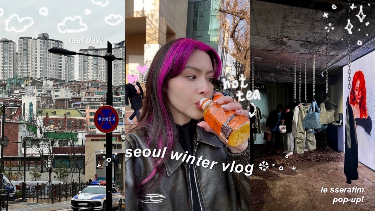 зима в Корее ⁺₊❆⋆𐙚: всплывающее окно Le Sserafim, теряю голос и бегу по Сеулу!