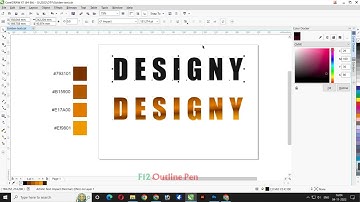 How to create gold efect in corel | Gold text tips for graphic designers