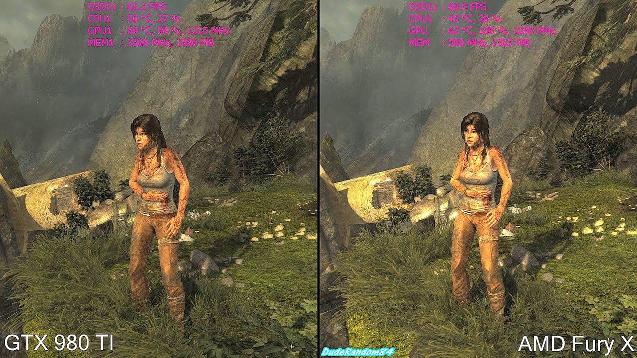 Tomb Raider AMD Fury X Vs GTX 980 TI Frame Rate Comparison