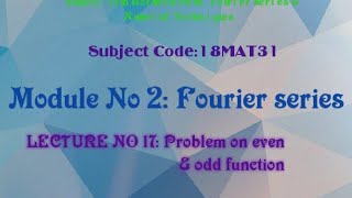 18MAT31:Transforms Calculus,Fourier series & Numerical Methods