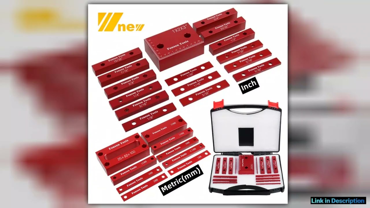 16Pc Inch 9Pc Metric Setup Blocks Height Gauge Set Precision Aluminum Setup Bars for Router and Tab