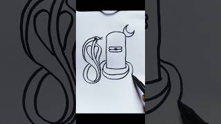 Mahadev God Drawing Easy With Snake And Moon