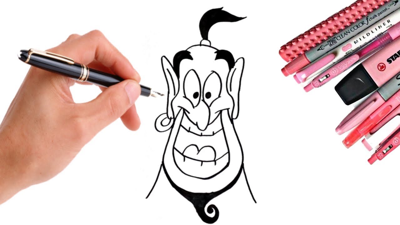 Sketch Of GENIE FACE | How To Draw GENIE FACE Outline Easy| ALADDIN Cartoon