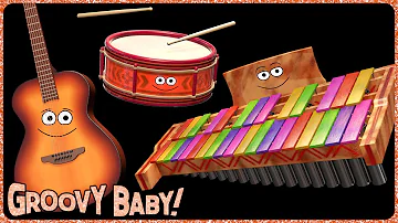 "Latin!" – Baby Sensory Music Video – Vibrant Animated Instruments Playing Lively Music