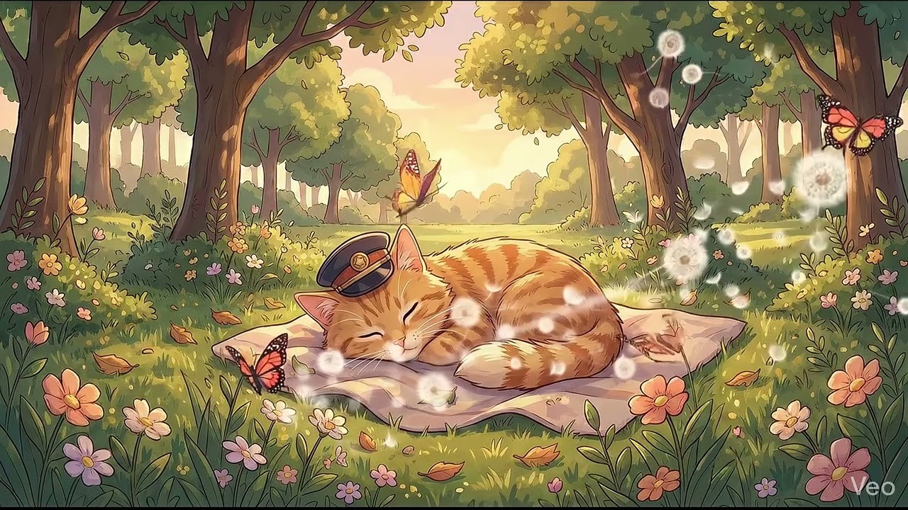 Sunny Park Nap 🌳 Relaxing LoFi & Nature Sounds | The Lofi Cat Station