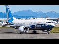 4k epic  rare  boeing 737 max 7 experimental arriving and departing vancouver yvr