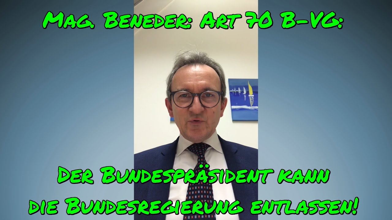 ⁣Mag. BENEDER: Der Bundespräsident kann die Regierung entlassen!