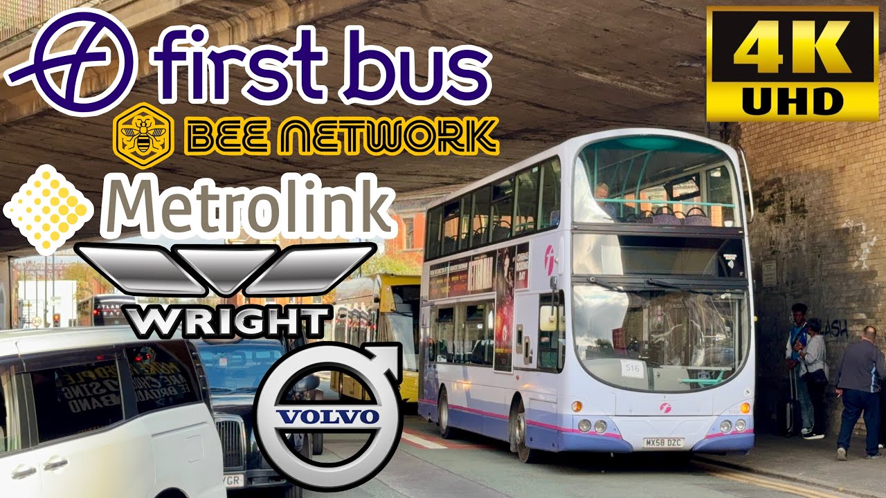 [First Bus Manchester Metrolink: Piccadilly to Eccles, Deansgate, Broadway] Wright Gemini Volvo B9TL