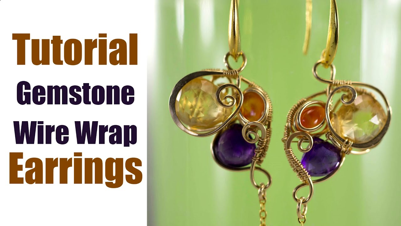 Howto Wire Wrap different stone beads into earrings. YouTube