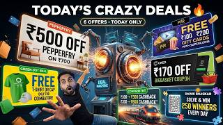 Pepperfry 500 Off Loot Dainik Bhaskar 250 Winners CRED x BigBasket IRCTC Offer PVR