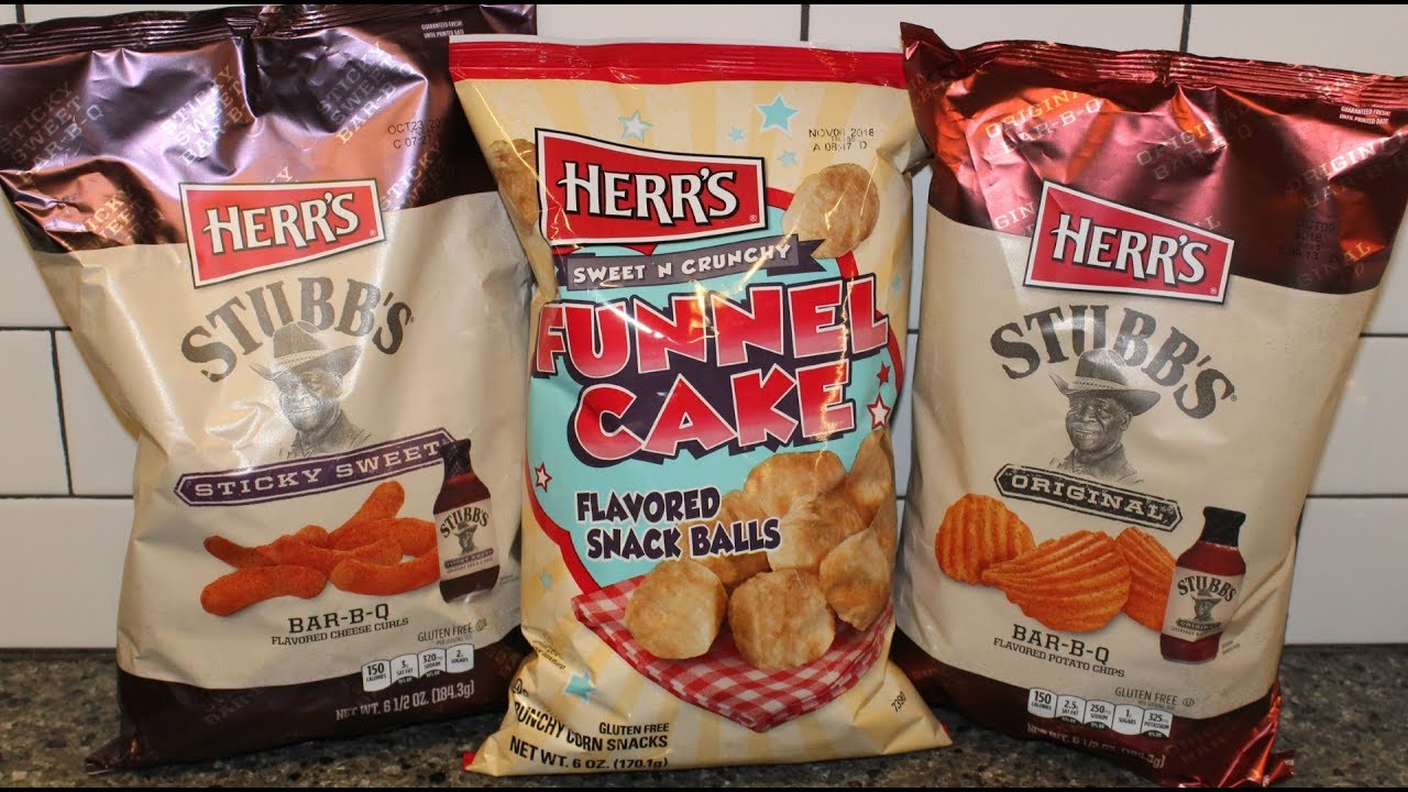 Herr’s Funnel Cake Balls and Stubb’s Sticky Heat BarBQ Cheese Curls